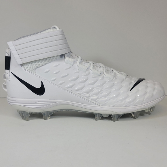 Nike Force Men's 13 Savage Pro 2 Sample White Black Football Cleats Lineman New - Picture 4 of 10